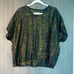 Raquel Allegra black with gold fleck tunic top.